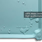 Hoki Found Silicone Non Slip Pet Food Mats - Dog Cat Bowl Placemats - Waterproof for Carpet - Light Turquoise