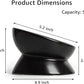 YINGFAN Elevated Cat Bowls, 5oz Ceramic Raised Cat Bowl for Cats/Kittens with Tilted Design, Porcelain Cats Feeding Dishes for Food/Water, Anti Vomit, Microwave & Dishwasher Safe (Black)