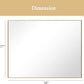 27x36 Inch Orange Gold Bathroom Mirror for Wall, Aluminum Frame Rectangle Rectangular Vanity Mirror, Modern Large for Bedroom, Living Room, Horizontal or Vertical