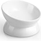 YINGFAN Elevated Cat Bowls, 5oz Ceramic Raised Cat Bowl for Cats/Kittens with Tilted Design, Porcelain Cats Feeding Dishes for Food/Water, Anti Vomit, Microwave & Dishwasher Safe (Light White)