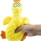 OUANGANC Calming Duck Dog Toy for Aggressive Chewers, Make a Crinkly Crunchy Noise, with Squeaker, 2025 Upgraded Indestructible Puppy Teething Toys, for Small to Medium Dog Breeds (Yellow 10.6in)