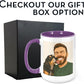 Personalized Coffee Mug, Custom Drawing Portrait Gift, Funny Customized Coffee Gift for Men & Women, Custom Mugs with Pictures, Purple 15oz Customized Ceramic Tea Cup