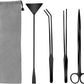 Quarium Aquascape Tools Kits, 4 in 1 Anti-Rust Aquatic Plant Aquascaping Tool Stainless Steel Black Tweezers Scissors Spatula for Aquarium Tank Clean Fish Tank Aquascape Tools Sets (black)