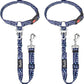 SlowTon Dog Seat Belt for Car, 2 Pack Dog Car Harness Seatbelt Adjustable with Elastic Bungee Buffer, 2 in 1 Pet Car Leash Headrest Restraint Dog Reflective Safety Tether (Blue Paw, Headrest+Clip)
