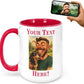 Personalized Coffee Mug, Custom Photo Caricature Gift, Funny Customized Coffee Gift for Men & Women, Custom Mugs with Pictures, Red 15oz Customized Ceramic Tea Cup