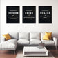 Success Canvas Painting Wall Art Quote Motivational Wall Art Execute Wall Decor 3 Pieces Black Poster Positive Inspirational Framed Artwork Prints Picture for Living Room Office 60''Wx 28''H