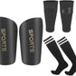 Soccer Shin Guards for Kids Youth Adults - Shin Pads and Sleeves Set with Optimized Insert Pocket for Boys Girls Men Women for Football Games - Protective Soccer Equipment(3 in 1)