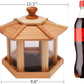 Solution4Patio Bird Feeder for Outdoors - USA Cedar Hexagon Gazebo Bird Feeders with Vented Mesh Tray, Easy-Clean & Fill Design 9.6" Dia. X 8.7" H 3.2-lb Capacity