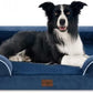 Comfort Expression Large Dog Beds, Waterproof Dog Beds Orthopedic Foam, Dogs Sofa Comfy Pet Beds with Washable Removable Cover & Non-Slip Bottom(Large,Navy Blue)