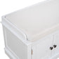 Storage Bench with 4 Doors and Adjustable Shelves, Shoe Bench with Removable Cushion for Living Room, Entryway 42.7" L x 16" W x 17.4" H (White)