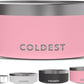 Coldest Dog Bowl - Anti Rust Metal, Non Slip, 3 Layers Insulated Stainless Steel Dog Bowls - Spill Proof & Heavy Duty - Water Bowl for Dogs, Cats & Pets, Dish Washer Safe (100 oz, Cotton Candy Pink)
