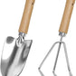 Garden Tool Set, 2 Pieces Stainless Steel Heavy Duty Garden Tools, Gardening Kit with Wooden Handle Garden Hand Tools, Durable Garden Tools for Gardening, Gardening Gifts for Women Men