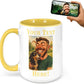 Personalized Coffee Mug, Custom Photo Caricature Gift, Funny Customized Coffee Gift for Men & Women, Custom Mugs with Pictures, Yellow 15oz Customized Ceramic Tea Cup