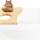Hamster Sand Bath Box Container, Small Pet Sandbox Lid Design Take Bath Wooden Sandbox Dust Bath, Transparent Bathroom & Digging Box Acrylic Syrian Hamster Litter Box Small Animal Accessories (C)