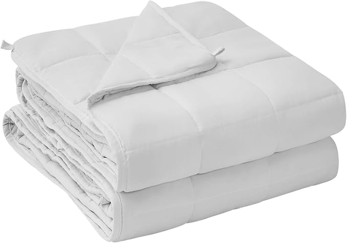 yescool Weighted Blanket for Adults (30 lbs, 88” x 104”, White) Cooling Heavy Blanket for Sleeping Perfect for 290-310 lbs, King Size Breathable Blanket with Premium Glass Bead
