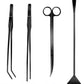 4Pcs Aquascaping Tools Kit, Long Stainless Steel Aquarium Plant Tools with Black Anti-rust Coating, Aquarium Tweezers, Scissors, and Scrapers for Aquascaping Cleaning（Magnetic Tool Holder）