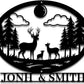 Personalized Forest Deer Metal Name Sign | Custom Metal Signs | Family Wall Art & Split Letter Name | Wedding Gift & Anniversary | Indoor Decor Gift for Women, Men, Wife, Parents, Couple