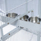 SENY Heavy Duty Large Walk-in Bird Aviary Cage, 79H x 86W x 62D inches, for Parrots, Macaws, Cockatoos, Reptiles, Dogs, Birds Flight Cage. (Silver White, Wire Size: 0.14")