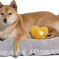 FUNNY FUZZY Dog Bed Crate Pad Mat, Washable Reversible Pet Floor Mats,Fluffy Kennel Pad for Large Sized Dog,Indoor Cats,Sleeping Mattress, 35.4" × 22.8", Light Grey