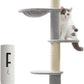 Made4Pets Floor to Ceiling Cat Tree 93-106'',Tall Cat Tower 5 Tiers,Adjustable Height, Stable Cat Tree Tower with Scratching Posts, Fluffy Condo, Hammock and Ball Toy for Indoor Cats/Kitten, Gray