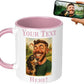 Personalized Coffee Mug, Custom Photo Caricature Gift, Funny Customized Coffee Gift for Men & Women, Custom Mugs with Pictures, Pink 11oz Customized Ceramic Tea Cup