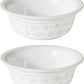 6.3inch Ceramic Set of 2 Dog Bowls, Food and Water Bowls for Small and Medium Dog, 2pcs Basic Dog Bowl, Wide Opening Rounded Edge (2 Bowls, Reactived Glaze -White)