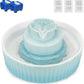 Ceramic Cat Water Fountain, 2.1L/71oz Cupcake Pet Fountain for Dog and Cat Indoor, 2 Ultra Quiet Pumps & 3 Carbon Filters