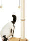 Made4Pets Cat Scratching Post Cat Scratcher Kitten Toys for Indoor Cats Wooden Ball Track Two-Layer Modern Sisal 32" Tall Scratch Post Interactive Toy with Dangling Ball Large Size
