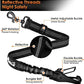 SlowTon Dog Seat Belt, Adjustable Dog Safety Belt Leash, 2 in 1 Latch Bar Attachment Dog Car Seatbelt with Elastic Nylon Bungee Buffer, Reflective Nylon Belt Tether Connect to Dog Harness (Black)