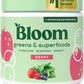 Bloom Nutrition Superfood Greens Powder, Digestive Enzymes with Probiotics and Prebiotics, Gut Health, Bloating Relief for Women, Chlorella, Green Juice Mix with Beet Root Powder, 30 SVG, Berry