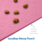 MIGHTY MONKEY 100% Waterproof Dog Food Mat, Raised Edges Silicone Pet Feeding Placemat for Cat, Dogs, Pet Bowls, High Lipped Tray Prevents Water Spills, Food on Floor, Dishwasher Safe, 18x12, Pink