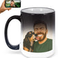 Personalized Coffee Mug, Custom Drawing Portrait Gift, Funny Customized Coffee Gift for Men & Women, Custom Mugs with Pictures, Black - Color Changing 15oz Father's Day Mug