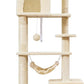 Taoqimiao Cat Tree, 68-Inch Cat Tree Cat Tower for Indoor Cats, Plush Multi-Level Cat Condo with 6 Scratching Posts, 2 Perches, 2 Caves,Hammock, 3 Pompoms,MS020SM Beige
