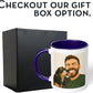 Personalized Coffee Mug, Custom Drawing Portrait Gift, Funny Customized Coffee Gift for Men & Women, Custom Mugs with Pictures, Navy 11oz Father's Day Mug