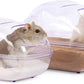 BUCATSTATE Sand Bath Container for Hamster Transparent Toilet with Scoop Set Dust Bath Sandbox Cage Accessories for Small Animals(Purple, Large)