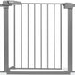 Babelio Metal Baby/Pet Gate, 29-48'' Auto Close Easy Install, Extra Wide Walk Thru for Child Safety, Pressure Mounted Dog Door for Doorways & Stairs, with Y Spindle Rods, Grey