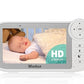 Madaz Video Baby Monitor with Color Night Vision - No WiFi, 5" HD Display, Lullabies, Temperature Sensor, 2-Way Talk, 1080P Pan-Tilt-Zoom Camera,1000ft Range + Night Light