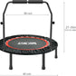 Kanchimi 550 LBS Foldable Mini Trampoline, 40" Fitness Trampoline Without armrests/U Shape Adjustable Foam Handle, Stable&Quiet Exercise Rebounder for Adults Indoor/Outdoor Workout
