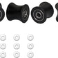 Total Gym Replacement Set of 4 Wheels/Rollers Compatible with Models DLX, DLX II, DLX III, Adv DLX, Pilates, Pilates Pro 2500, 3000, 4000，570, 2000 （Black）