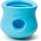 West Paw Zogoflex Toppl Treat Dispensing Dog Toy Puzzle – Interactive Chew Toys for Dogs – Dog Toy for Moderate Chewers, Fetch, Catch – Holds Kibble, Treats, Large 4", Aqua Blue