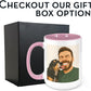 Personalized Coffee Mug, Custom Drawing Portrait Gift, Funny Customized Coffee Gift for Men & Women, Custom Mugs with Pictures, Pink 15oz Customized Ceramic Tea Cup