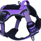 BUMBIN Tactical Dog Harness for Medium Dogs No Pull, Famous TIK Tok No Pull Puppy Harness, Fit Smart Reflective Pet Walking Harness for Training, Adjustable Dog Vest Harness with Handle Purple M