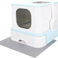 RIZZARI Cat Litter Box Top-Entry : Leak-Proof Enclosed Design Reduces Odor, for Indoor Cats & Owners (Green)