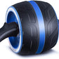 Abdominal Wheel Roller with Resistance Spring, 14.6"W Automatic Rebound Exercise Strength-Training Roller, Core Work-out Fitness Wheels with Knee Pad
