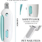 Adjustable Aperture Pet Blue Nail Clippers, Cat and Puppy Nail Trimmer with Grinding Nail File, Recommended by Pet Groomers, Safe to Avoid Over-Trimming, Professional Pet Nail Clippers for Beginners