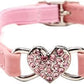 CHUKCHI Heart Bling Cat Collar with Safety Belt and Bell 8-11 Inches(Pink)