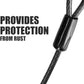 BV Dog Tie Out Cable 25 Feet - Heavy Duty Dog Lead Up to 250 Pounds - Reflective & Rust-Free with Quick Release Swivel Clips & 360° Rotating Clasp - Tangle-Free Dogs Runner for Yard (Grey, Single)