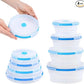 Collapsible Silicone Food Storage Containers, BPA Free, Microwave, Freezer and Dishwasher Safe, Lunch, Meal Prep, Travel, Space-Saving