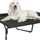 Veehoo Cooling Elevated Dog Bed, XL Raised Pet Cot with Guardrail & Slope Headrest, Durable Breathable Teslin Mesh, Non-Slip Feet, Washable Dog Couch Bed for Indoor & Outdoor, 50.5" x 33.5, Black