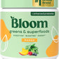 Bloom Nutrition Superfood Greens Powder, Digestive Enzymes with Probiotics and Prebiotics, Gut Health, Bloating Relief for Women, Chlorella, Green Juice Mix with Beet Root Powder, 30 SVG, Mango